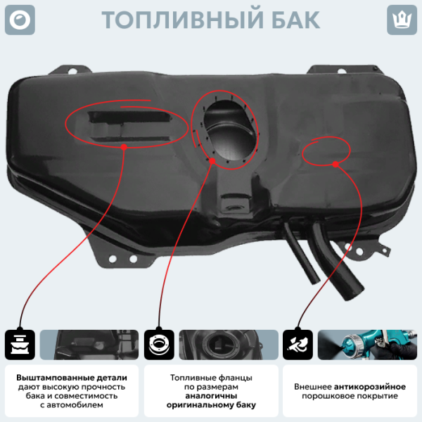 Купить Топливный бак Fiat Palio, 2003-2011 г.в. (антикоррозия) Топливный бак Fiat Palio, 2003-2011 г.в. (антикоррозия)